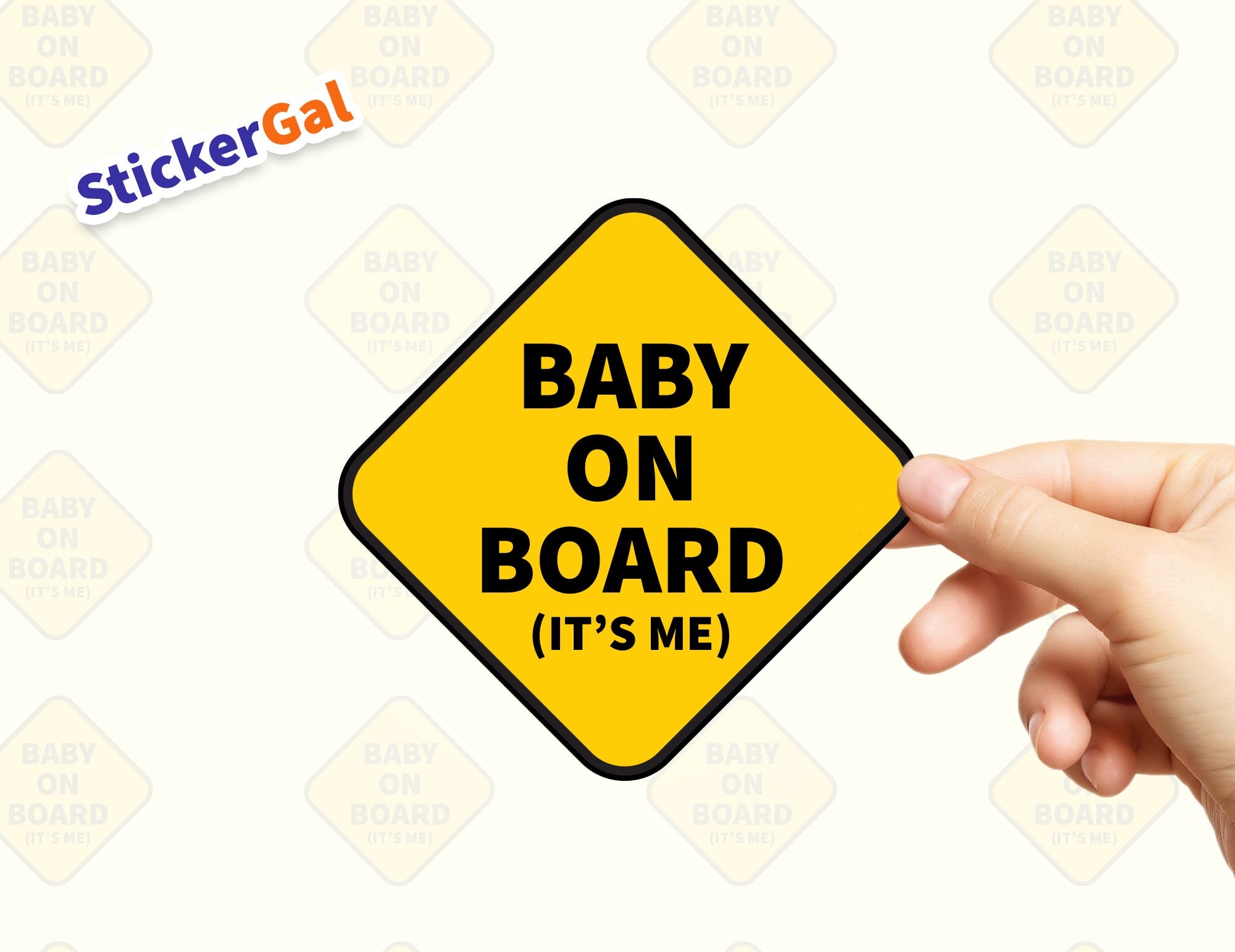 baby on board its me sticker