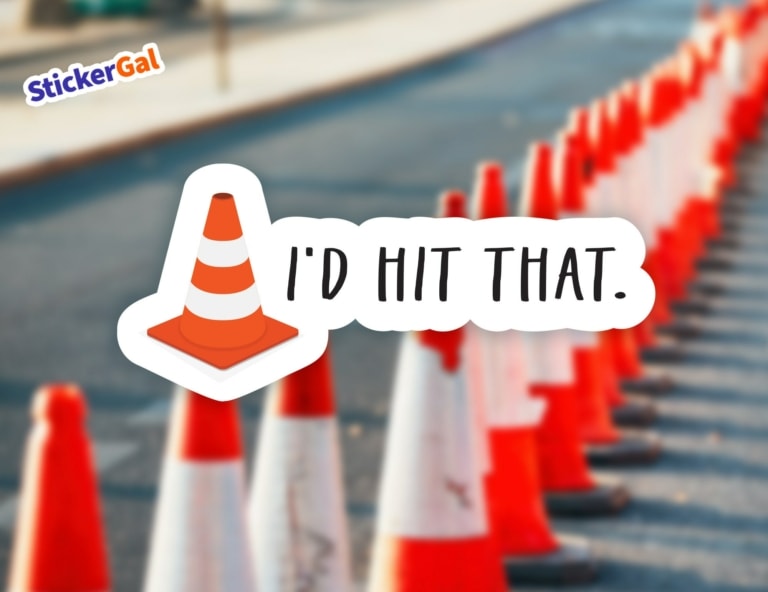 Funny Sticker- I’d hit that traffic cone sticker