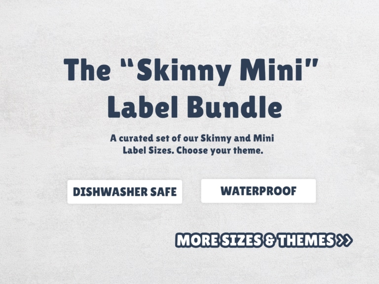 The “Skinny Mini” Mix Labels Bundle | 168 Small Name Labels in 3 Shapes and Sizes