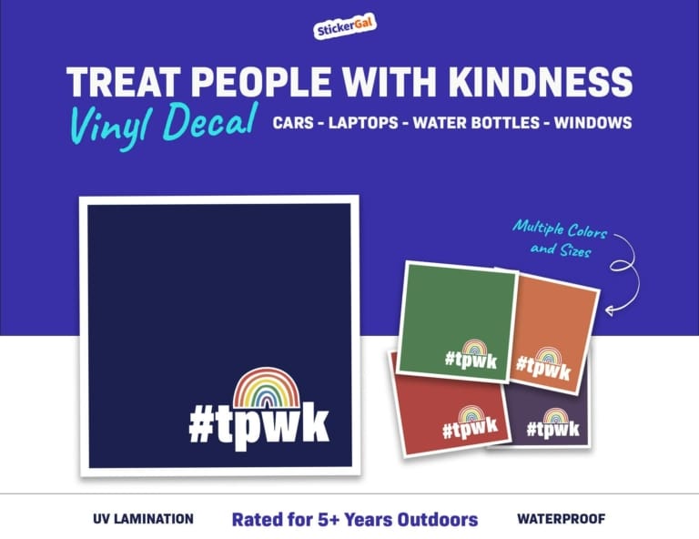 Treat People With Kindness | Harry Styles Inspired Merch | #tpwk bumper sticker or laptop sticker | UV LAMINATED | Lasts 5+ Years Outdoors